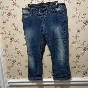 Angels Dark Blue Capri Jeans Size 15